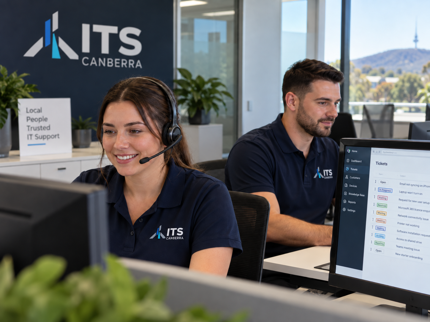 IT support technician helping a Canberra business